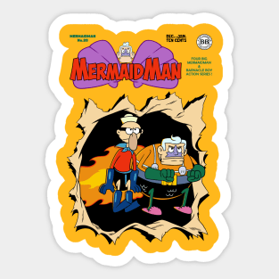 Mermaid Man and Barnacle Boy Comic Sticker